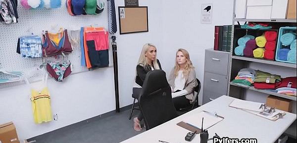  Fucking MILF teen duo at the guards office